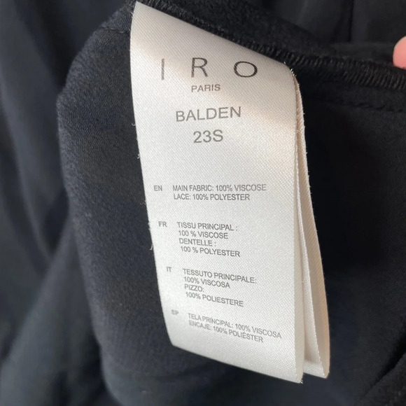 IRO Balden Lace Inset Blouse In Black Size 38/ US 6 - Picture 8 of 11